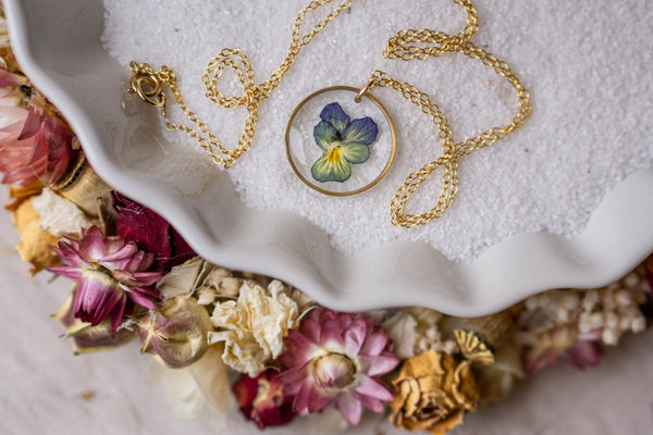 14k Gold-Filled Pansy Locket